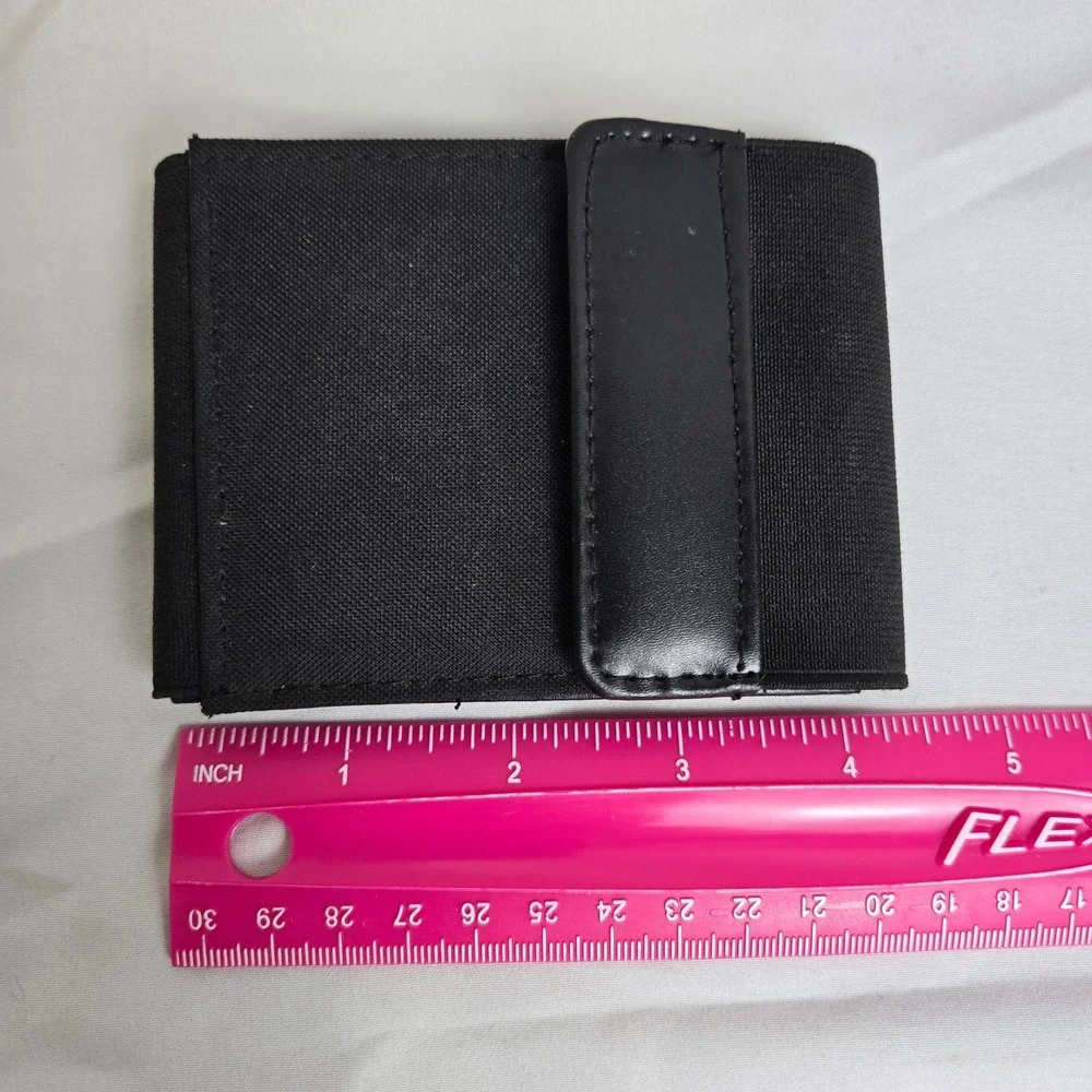 Design by Buxton Black‎ Wallet ID Window Card Slots Hook & Loop Closure